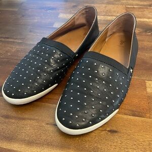 Womens Frye Melanie Micro Studded Black flats